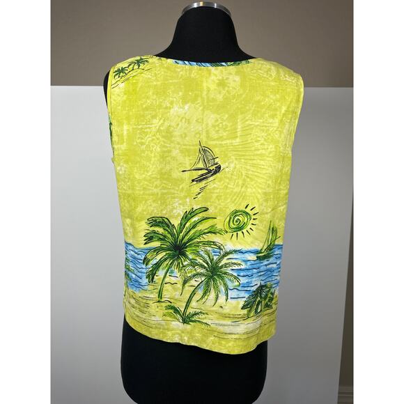 Nancy Bolen City Girl 100% Silk Vintage Embellished Sleeveless Tank Top Beach M - Picture 7 of 14